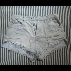 Abercrombie high waisted jean shorts